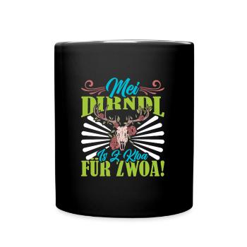 Ersatzdirndl MEI DIRNDL IS Z'KLOA FÜR ZWOA - Tasse einfarbig - Schwarz - Vorne