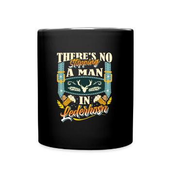 Munich Folk Festival THERE'S NO STOPPING A MAN IN - Full Colour Mug - black - Front