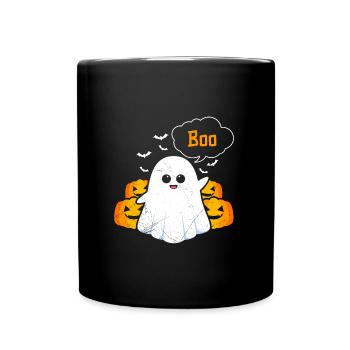 Halloween Kostüm Kinder HUI Lustiges Gespenster - Tasse einfarbig - Schwarz - Vorne