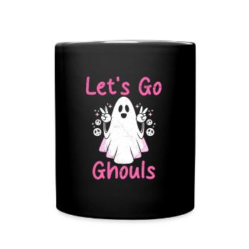 Halloween LET'S GO GHOULS Ghost Girl - Full Colour Mug - black - Front