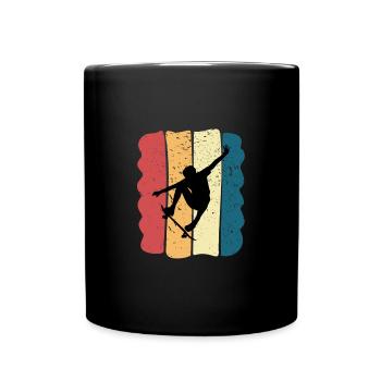Skateboard Mann Skate Geschenkidee Teen Vintage - Tasse einfarbig - Schwarz - Vorne