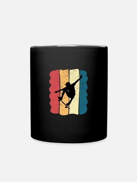 Skateboard Homme Skate Idée Cadeau Ado Vintage - Mug uni - noir
