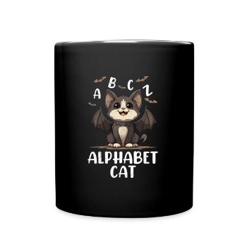 Halloween Costume Kids ALPHABET CAT Funny - Full Colour Mug - black - Front