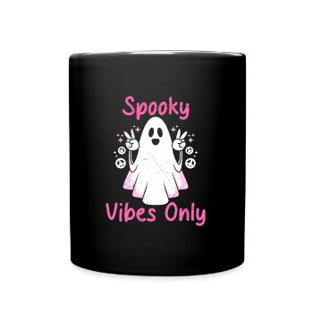 Halloween Girl SPOOKY VIBES Halloween Party - Full Colour Mug - black - Front