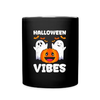 Halloween Kids HALLOWEEN VIBES Ghosts - Full Colour Mug - black - Front