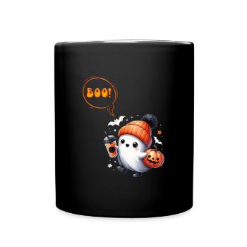 Halloween Costume Kids BOOO Funny Girl - Full Colour Mug - black - Front