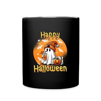 HAPPY HALLOWEEN Lustiges Kinder Halloween - Tasse einfarbig - Schwarz - Vorne