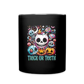 Costume d’Halloween Enfants TRICK OR TEETH Drôle - Mug uni - noir - Devant