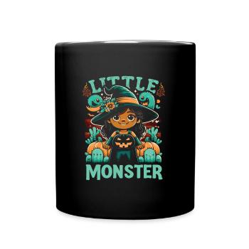 Halloween Costume Kids LITTLE MONSTER Funny - Full Colour Mug - black - Front