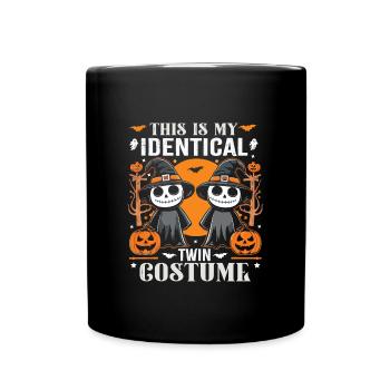 Halloween Costume Kids THIS IS MY IDENTICAL TWIN - Full Colour Mug - black - Front