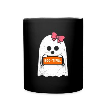 Costume d’Halloween Enfants BOO-TIFUL Drôle Halloween - Mug uni - noir - Devant