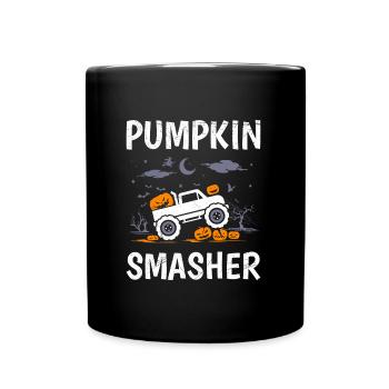 Halloween Party PUMPKIN SMASHER Funny Kids - Full Colour Mug - black - Front