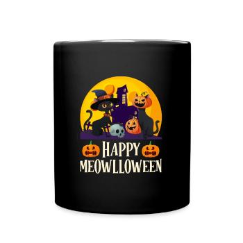 Halloween Party HAPPY HALLOWEEN Gruseliges - Tasse einfarbig - Schwarz - Vorne