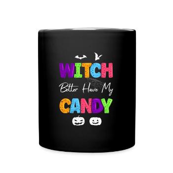 Costume d’Halloween Enfants SORCIÈRE MIEUX AVOIR MES BONBONS - Mug uni - noir - Devant