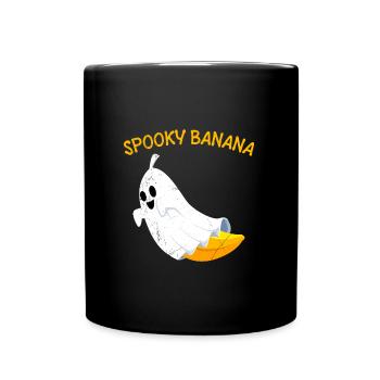 Halloween Kostüm Kinder SPOOKY BANANA Lustiges - Tasse einfarbig - Schwarz - Vorne