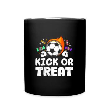 Halloween Party KICK OR TREAT Football Fan - Full Colour Mug - black - Front