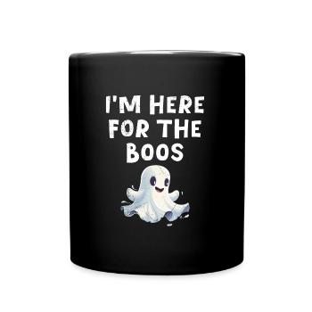 Halloween Costume Kids HERE FOR THE BOOS Horror - Full Colour Mug - black - Front