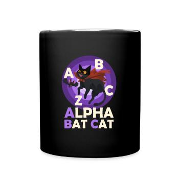Halloween Costume ALPHA BAT CAT Funny Alphabet - Full Colour Mug - black - Front