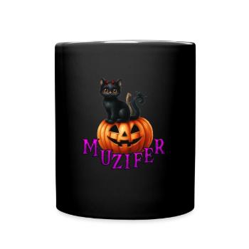 Halloween MUZIFER Lustiges Halloween Kinder - Tasse einfarbig - Schwarz - Vorne
