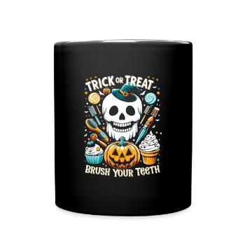 Halloween Costume Kids TRICK OR TREAT BRUSH YOUR - Full Colour Mug - black - Front