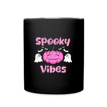Halloween Girl SPOOKY VIBES Halloween Party - Full Colour Mug - black - Front