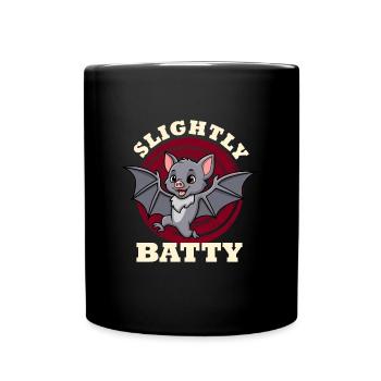 Halloween Party SLIGHTLY BATTY Funny Girl - Full Colour Mug - black - Front