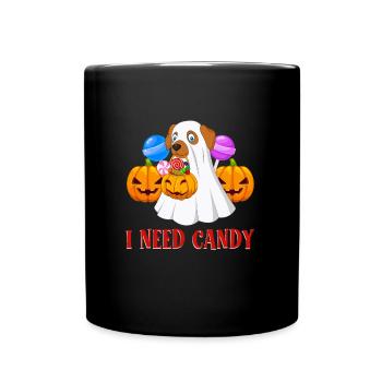 Costume d’Halloween Enfants J’AI BESOIN DE BONBONS DRÔLE - Mug uni - noir - Devant