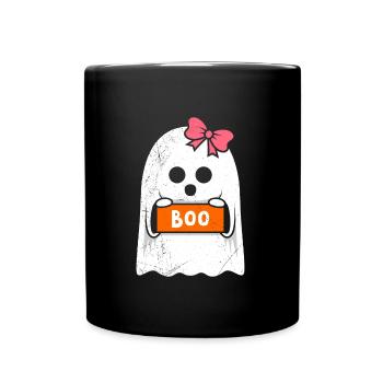 Halloween Kostüm Kinder HUI Lustiges Gespenster - Tasse einfarbig - Schwarz - Vorne