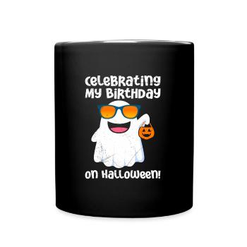 Halloween Party ICH FEIER MEINEN GEBURTSTAG - Tasse einfarbig - Schwarz - Vorne