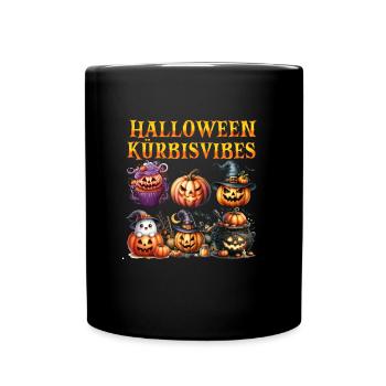 Halloween Costume HALLOWEEN PUMPKIN VIBES Funny - Full Colour Mug - black - Front