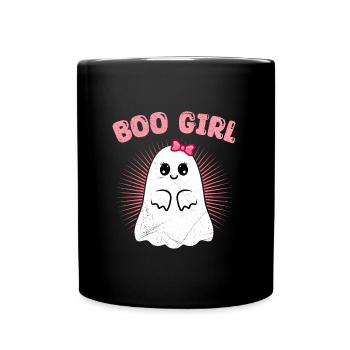 Halloween Costume Kids BOO GIRL Funny - Full Colour Mug - black - Front