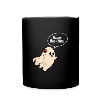 Halloween Kostüm Kinder FRÖHLICHES SPUKEN - Tasse einfarbig - Schwarz - Vorne