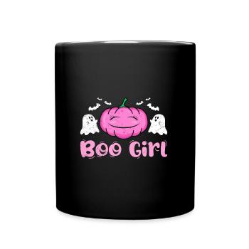 Halloween Costume Kids BOO GIRL Funny - Full Colour Mug - black - Front