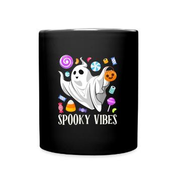 Halloween Party SPOOKY VIBES Lustiges Halloween - Tasse einfarbig - Schwarz - Vorne
