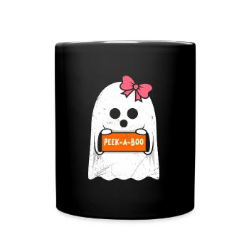 Halloween Costume Kids PEAK A BOO Funny - Full Colour Mug - black - Front