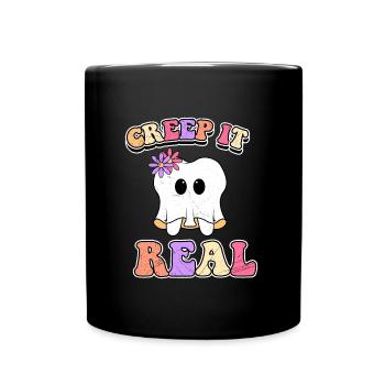 Halloween Kostüm Kinder CREEP IT REAL Lustiges - Tasse einfarbig - Schwarz - Vorne