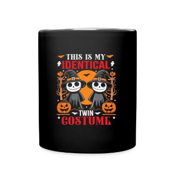 Halloween Costume Kids THIS IS MY IDENTICAL TWIN - Full Colour Mug - black - Front