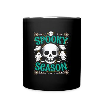 Halloween Kostüm Kinder SPOOKY SEASON Lustiges - Tasse einfarbig - Schwarz - Vorne