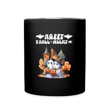 HAPPY HALLOWEEN Lustiges Kinder Halloween - Tasse einfarbig - Schwarz - Vorne