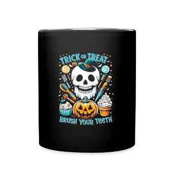 Halloween Costume Kids TRICK OR TREAT BRUSH YOUR - Full Colour Mug - black - Front