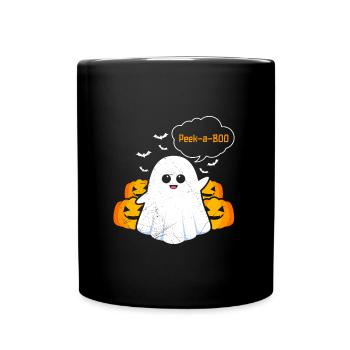 Halloween Costume Knder PEAK A BOO! Fun - Full Colour Mug - black - Front