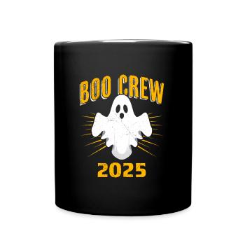 Halloween Kostüm Kinder BOO CREW 2025 Lustig - Tasse einfarbig - Schwarz - Vorne