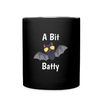 Halloween Kostüm Kinder BISSCHEN DURCHGEKNALLT - Tasse einfarbig - Schwarz - Vorne