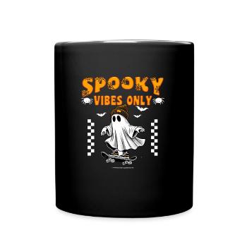 Halloween Costume Kids SPOOKY VIBES ONLY Funny - Full Colour Mug - black - Front