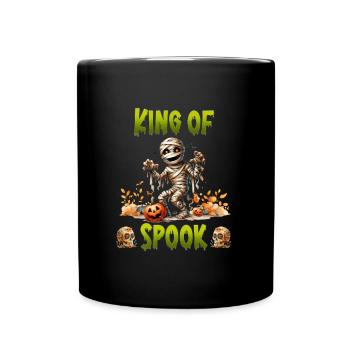 Halloween KING OF SPOOK Lustiges Kinder - Tasse einfarbig - Schwarz - Vorne