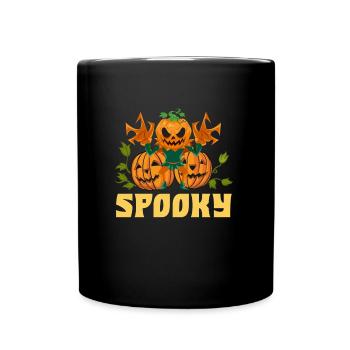 Halloween Kostüm SPOOKY Halloween Party Kinder - Tasse einfarbig - Schwarz - Vorne