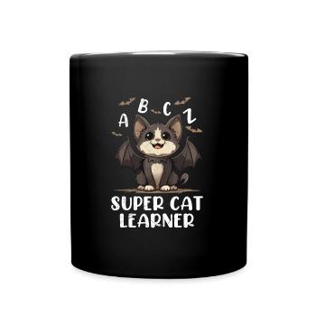 Halloween Costume Kids SUPER CAT LEARNER Funny - Full Colour Mug - black - Front