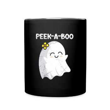 Halloween Costume Kids PEAK A BOO Funny - Full Colour Mug - black - Front
