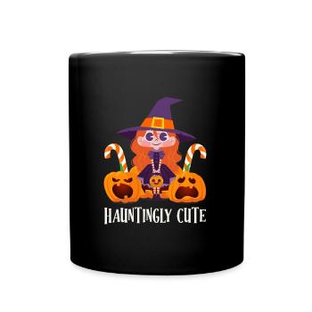 Halloween Party HAUNTINGLY CUTE Funny Girl - Full Colour Mug - black - Front