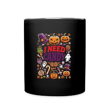 Costume d’Halloween Enfants J’AI BESOIN DE BONBONS DRÔLE - Mug uni - noir - Devant